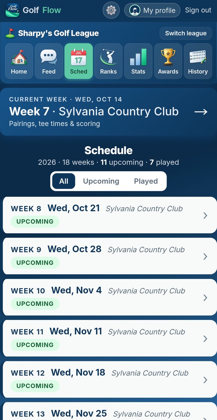 Season schedule